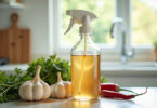 Garlic and chilli spray for deterring garden pests